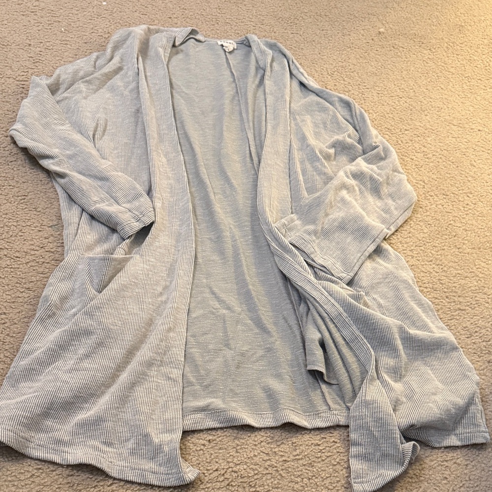 DONNI. Light Gray Open-Front Cardigan